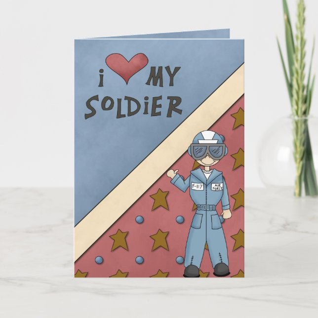 Military Collection Air Force Man Soldier Greeting Card (Front)