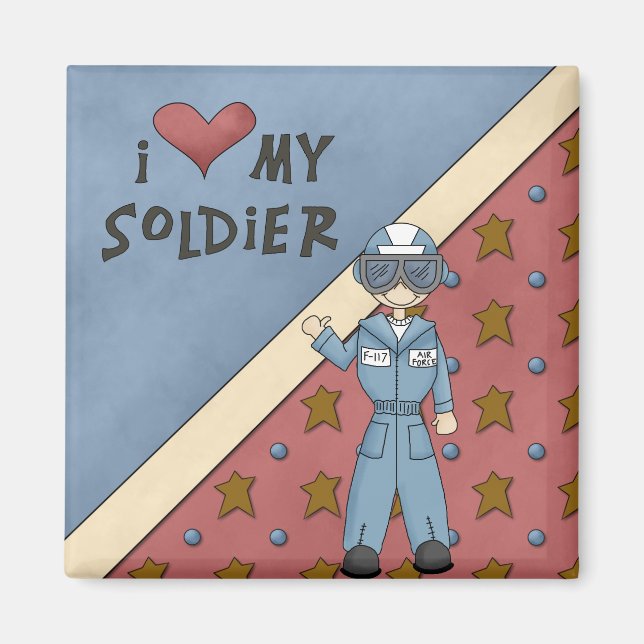 Military Collection Air Force Soldier Man Magnet (Front)