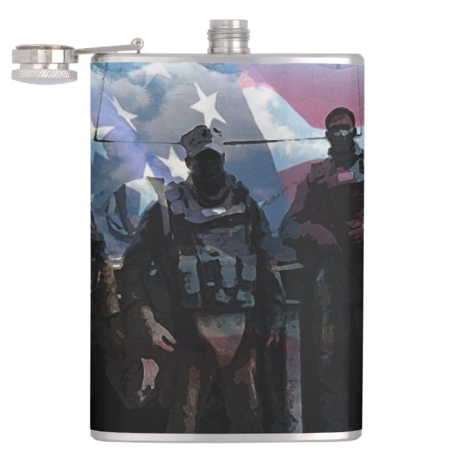 Military Combat Themed Flask (Opened)