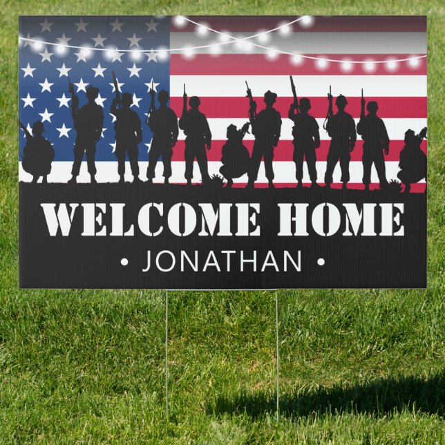 Military Coming Home Welcome Sign (Insitu)
