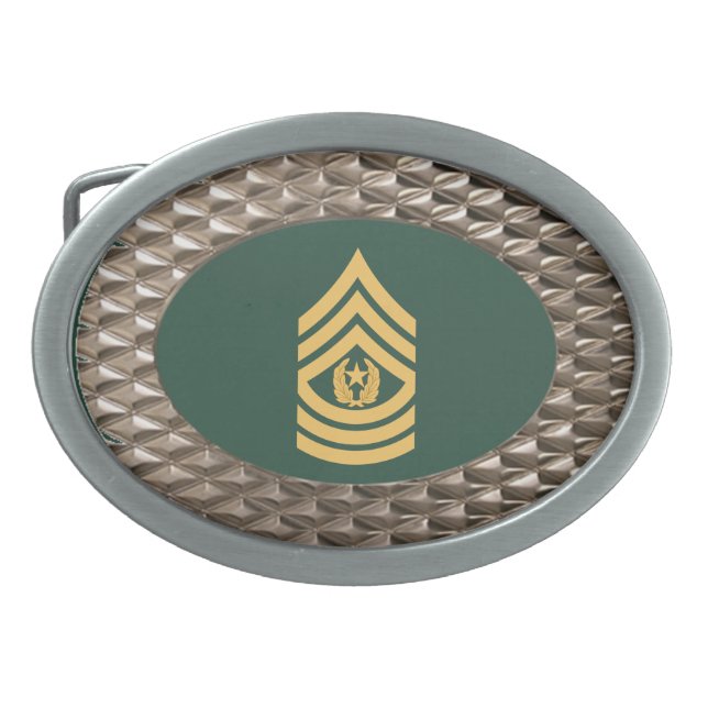 Military Command Sergeant Major Buckle Oval Belt Buckle (Front)