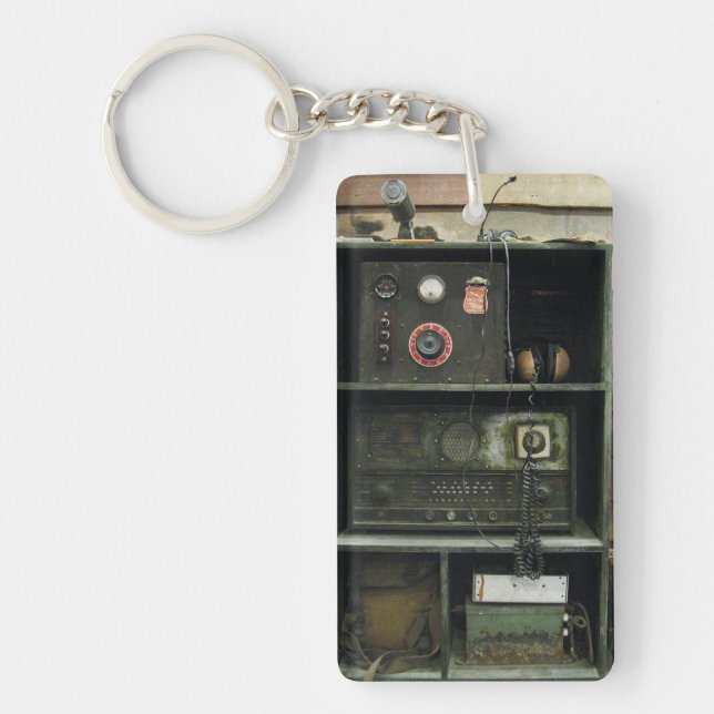 Military Comms Vintage Radio Equipment Keychain (Front)