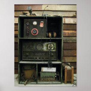 Military Comms Vintage Radio Equipment Poster