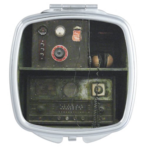 Military Comms Vintage Radio Equipment Vanity Mirror