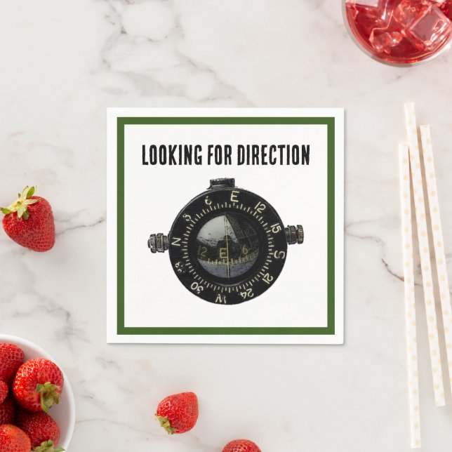 Military Compass Survival Navigation Adventure Napkins (Insitu)