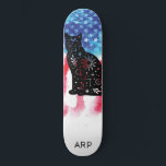*~* Military COSMIC CAT Red White Blue Flag Skateboard<br><div class="desc">*Energetically Enhanced / imbues COSMIC CAT silhouette on American Flag * Patriotic American Flag with a COSMIC CAT silhouette . . This design features the USA Flag American Flag also known as Old Glory and Stars and Stripes. This Watercolor American Flag design includes the colors Red White Blue in the...</div>