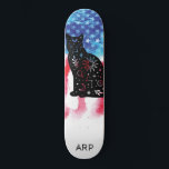 *~* Military COSMIC CAT Red White Blue Flag Skateboard<br><div class="desc">*Energetically Enhanced / imbues COSMIC CAT silhouette on American Flag * Patriotic American Flag with a COSMIC CAT silhouette . . This design features the USA Flag American Flag also known as Old Glory and Stars and Stripes. This Watercolor American Flag design includes the colors Red White Blue in the...</div>