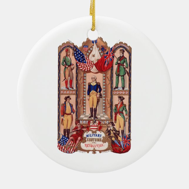 Military Costume of the Revolutionary War 1855 Ceramic Ornament (Back)