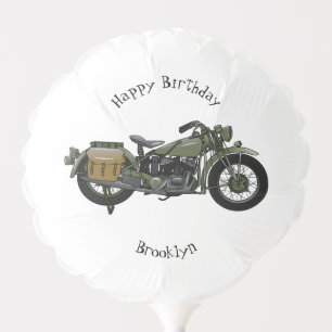 Military cruiser motorcycle cartoon illustration balloon