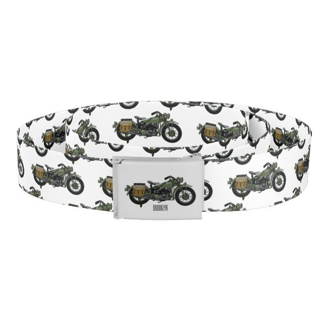 Military cruiser motorcycle cartoon illustration belt (Coil)