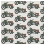 Military cruiser motorcycle cartoon illustration fabric