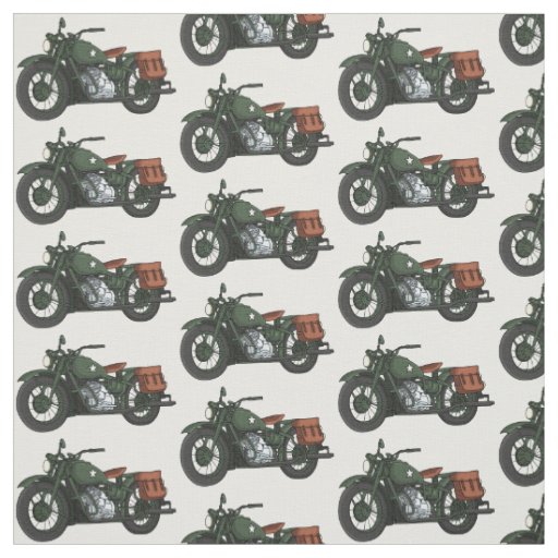 Military cruiser motorcycle cartoon illustration fabric