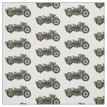 Military cruiser motorcycle cartoon illustration fabric