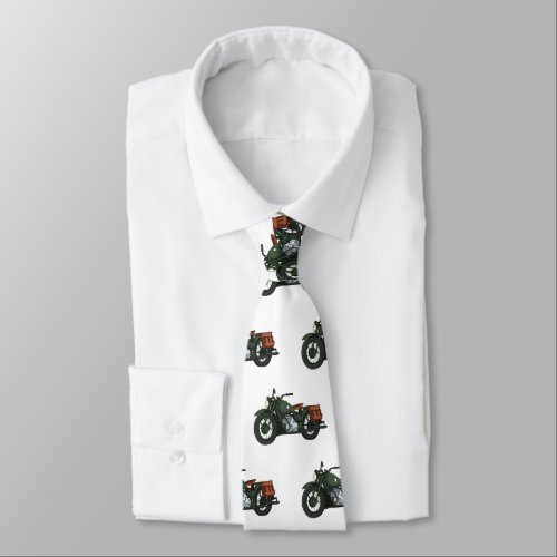 Military cruiser motorcycle cartoon illustration  neck tie