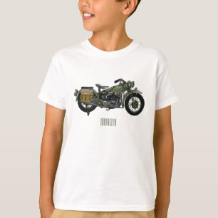 Military cruiser motorcycle cartoon illustration T-Shirt