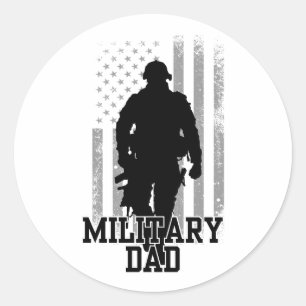Military Dad Classic Round Sticker