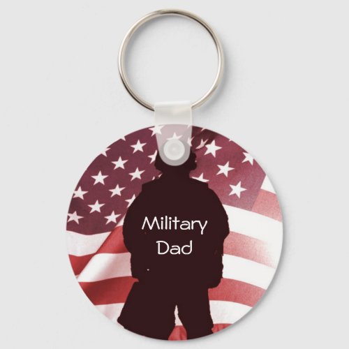 Military Dad Patriotic Family Pride Keychain