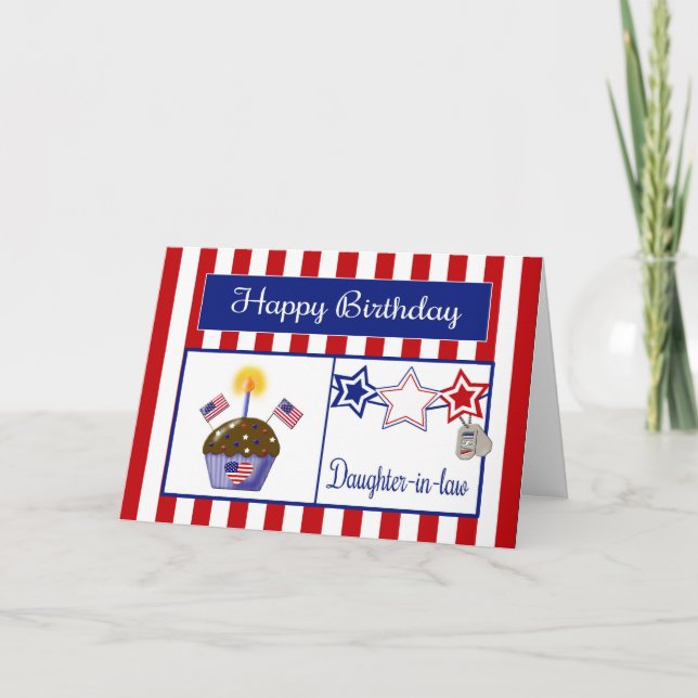 Military Daughter-in-law Birthday Card (Front)