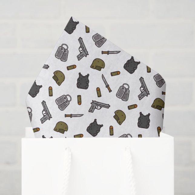 Military Decoupage Tissue Paper (Gift Bag)
