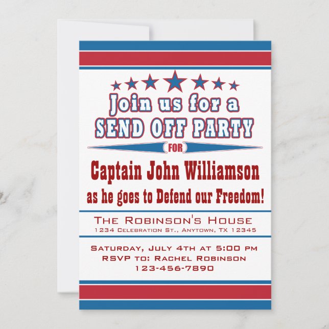 Military Deployment Send Off Party Invitation (Front)