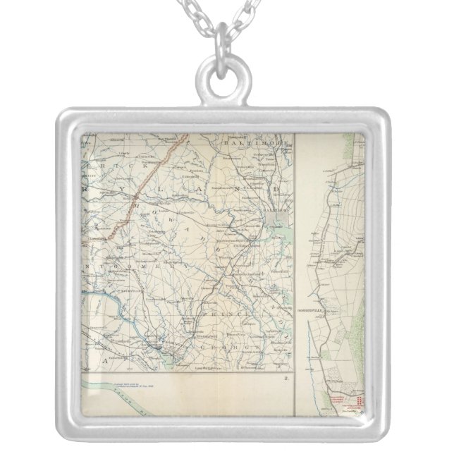 Military depts of Wash, Penn, Annapolis, NE Va Silver Plated Necklace (Front)