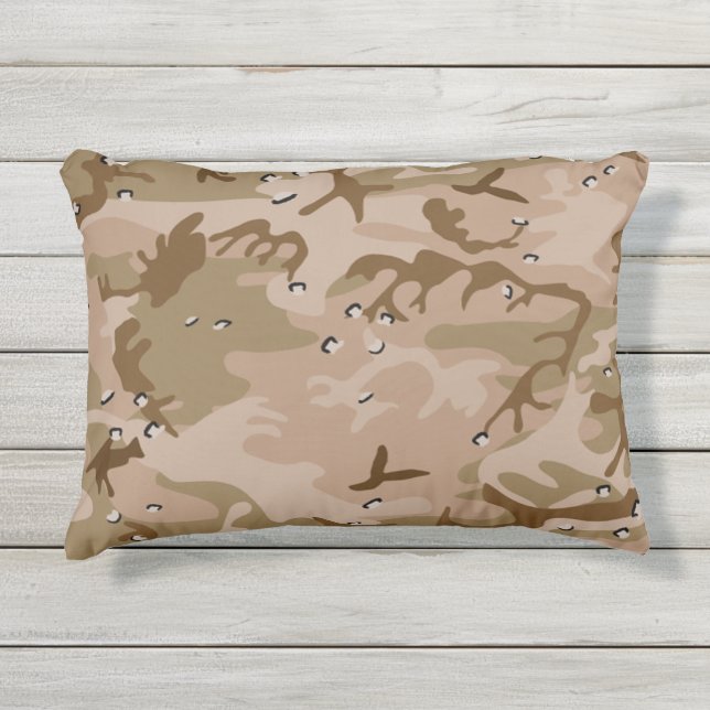Military Desert Brown Camouflage 12x16 Outdoor Pillow (Front)