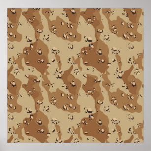 Military Desert Camouflage Background Poster