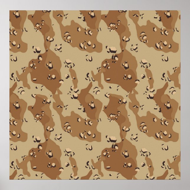 Military Desert Camouflage Background Poster (Front)