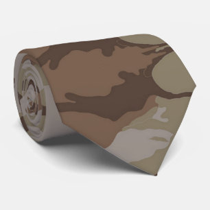 Military Desert Camouflage Pattern Neck Tie