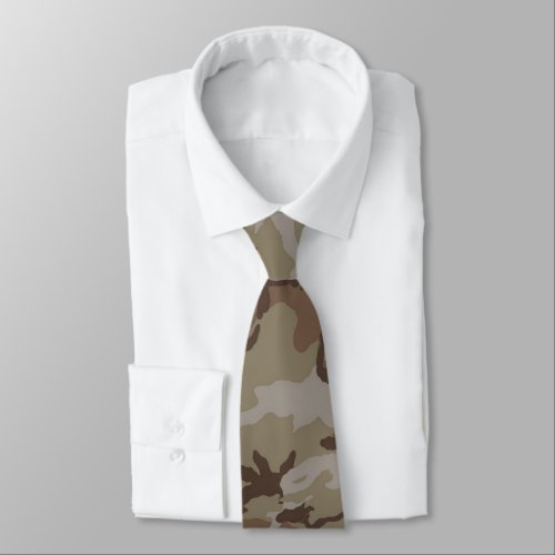 Military Desert Camouflage Pattern Neck Tie