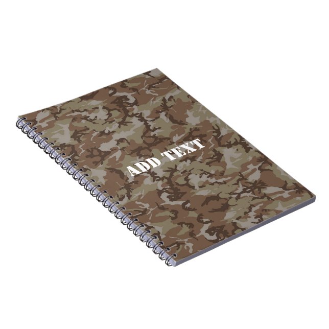 Military Desert Camouflage Pattern Notebook (Right Side)