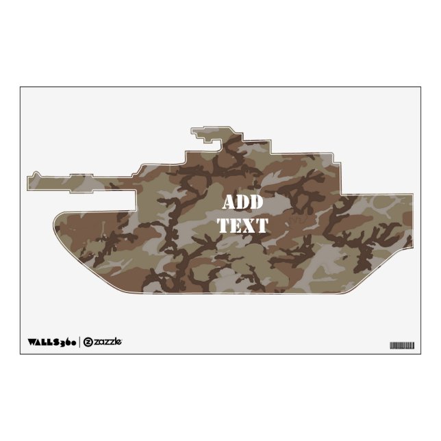 Military Desert Camouflage Tank Wall Decal (Front)
