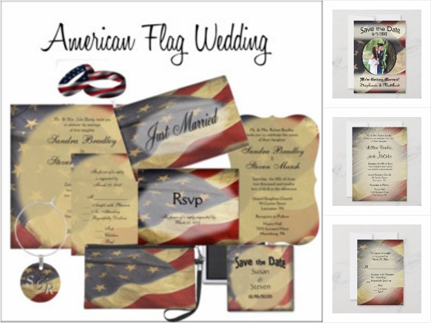 Military Destressed American Flag Wedding 