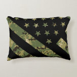 Military Digital Camouflage US Flag Accent Pillow