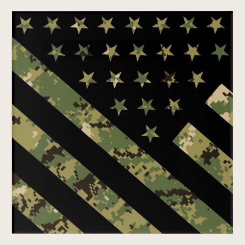 Military Digital Camouflage US Flag Acrylic Print