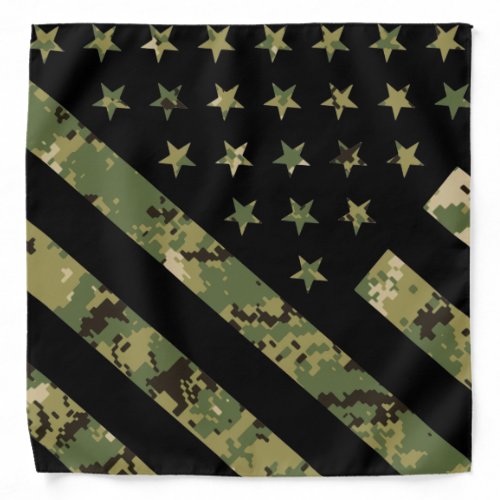 Military Digital Camouflage US Flag Bandana