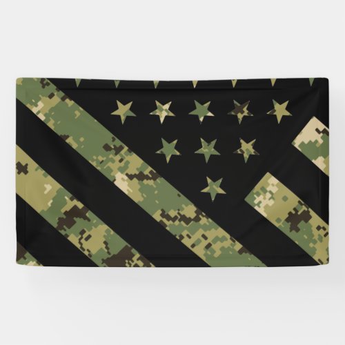 Military Digital Camouflage US Flag Banner