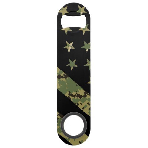 Military Digital Camouflage US Flag Bar Key