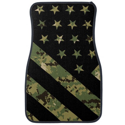 Military Digital Camouflage US Flag Car Floor Mat