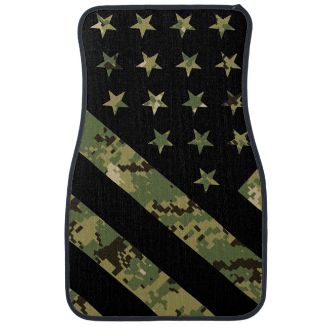Military Digital Camouflage US Flag Car Floor Mat (Front)