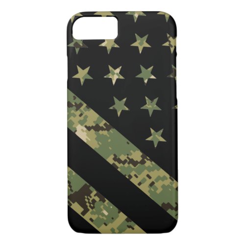 Military Digital Camouflage US Flag iPhone 87 Case