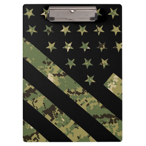 Military Digital Camouflage US Flag Clipboard