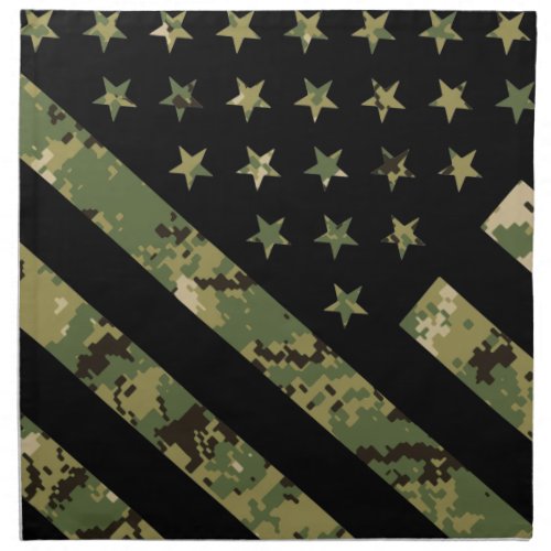 Military Digital Camouflage US Flag Cloth Napkin