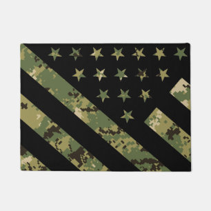 Military Digital Camouflage US Flag Doormat
