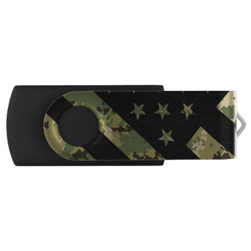 Military Digital Camouflage US Flag Flash Drive