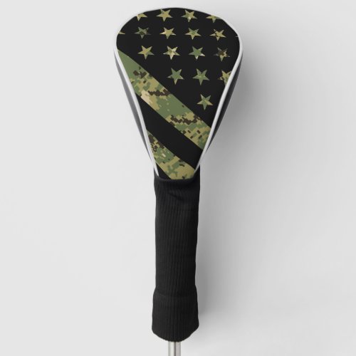 Military Digital Camouflage US Flag Golf Head Cover