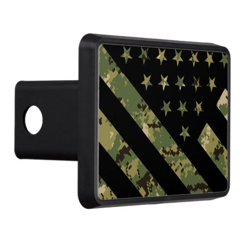 Military Digital Camouflage US Flag Hitch Cover