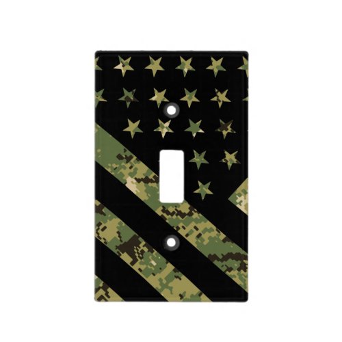 Military Digital Camouflage US Flag Light Switch Cover