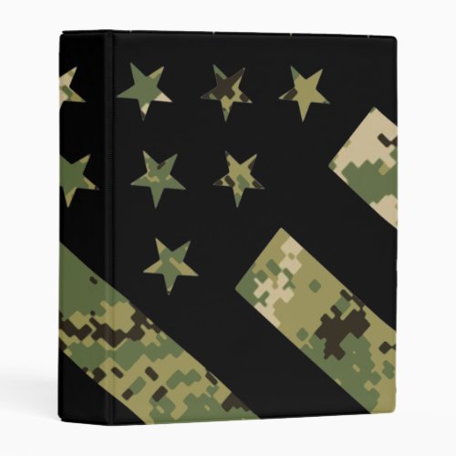 Military Digital Camouflage US Flag Mini Binder