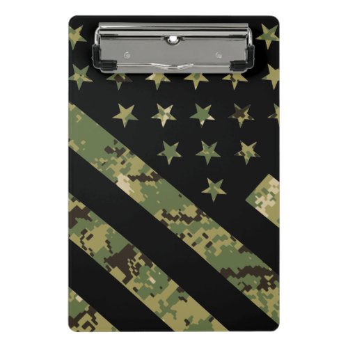 Military Digital Camouflage US Flag Mini Clipboard